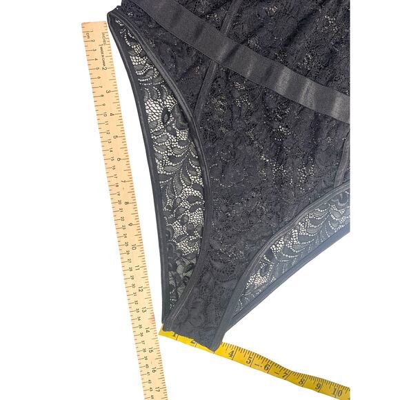 Fantasy Lingerie Moonlight Cage Lace Push Up Bra Teddy Snap Closure Black  1X/2X - Picture 11 of 12